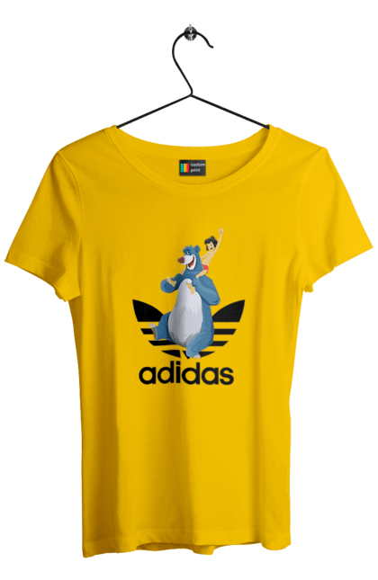 Women's t-shirt with prints Adidas Mowgli. Adidas, book, cartoon, jungle book, mowgli. 2070702