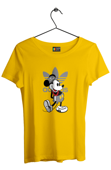 Women's t-shirt with prints Adidas Mickey Mouse. Adidas, cartoon, disney, mickey, mickey mouse. 2070702