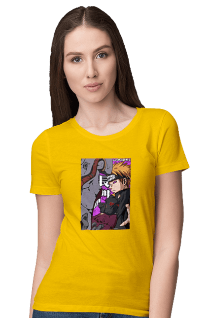 Women's t-shirt with prints Naruto Yahiko. Akatsuki, anime, character, manga, naruto, ninja, pain, tv series, yahiko. 2070702