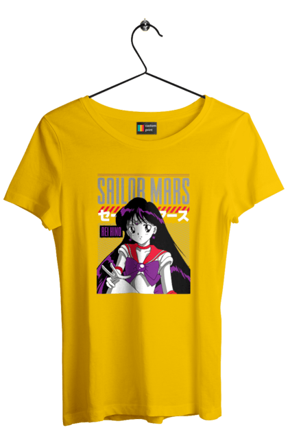 Футболка жіноча з принтом "Сейлор Мун Марс". Rei hino, sailor moon, аніме, драма, махо седьо, рей хіно, сейлор марс, сейлор мун, серіал. 2070702