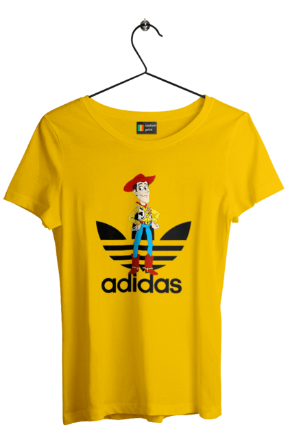 Футболка жіноча з принтом "Adidas Вуді". Adidas, toy story, woody, адідас, вуді, історія іграшок, мультфільм. 2070702