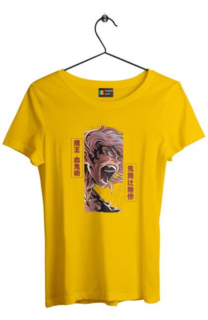 Women's t-shirt with prints Demon Slayer Muzan. Anime, demon slayer, eternal paradise faith, kimetsu no yaiba, manga, muzan, twelve kizuki, upper rank six. 2070702