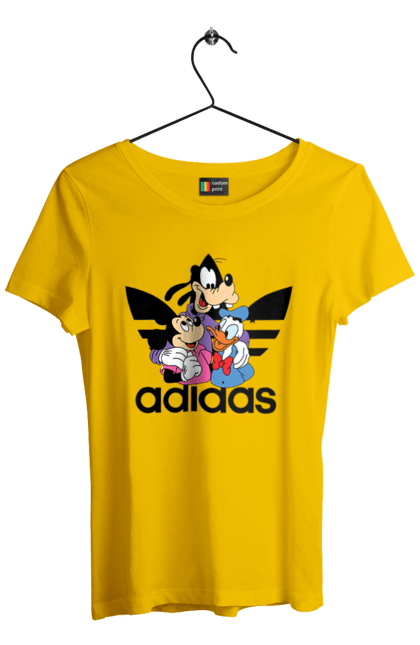 Women's t-shirt with prints Adidas Mickey Mouse. Adidas, cartoon, disney, mickey, mickey mouse. 2070702