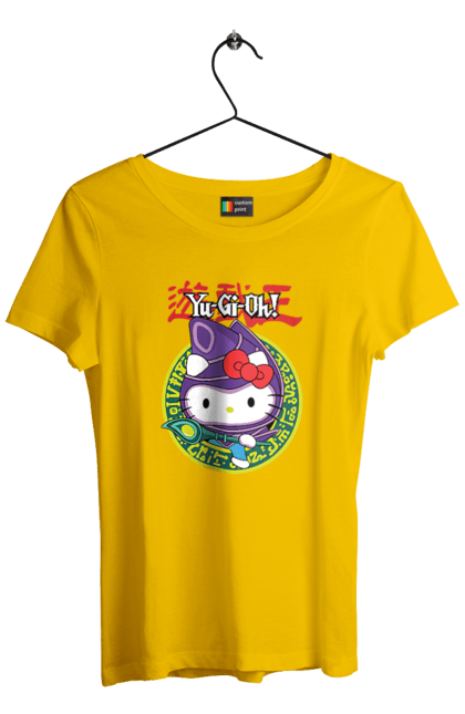 Women's t-shirt with prints Yu Gi Oh! Hello Kitty. Brand, cat, character, hello kitty, kitten, yu gi oh, yugio. 2070702