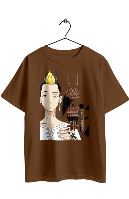 Футболка оверсайз с принтом Токийские мстители Ханма. Tokyo revengers, аниме, манга, сериал, токийская свастика, токийские мстители, ханма. 2070702