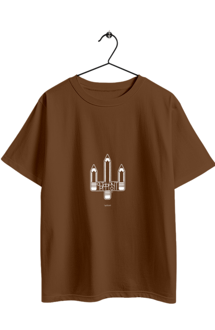 Футболка оверсайз з принтом "Артфронт білий моноцвіт". Sarabeevart, день незалежності, друк, купити, патріотична, україна, фронт. 2070702