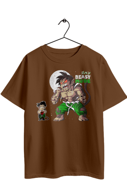 Oversized t-shirt with prints Dragon Ball Gohan. Anime, dragon ball, gohan, goku, manga, tv series, vegeta. 2070702