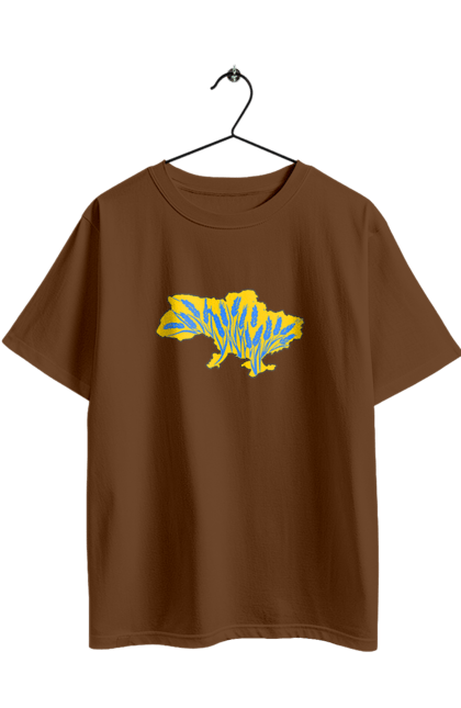 Футболка оверсайз з принтом "Україна". Зерно, мапа, патріотичне зображення, пщениця, україна, українська тематика. 2070702