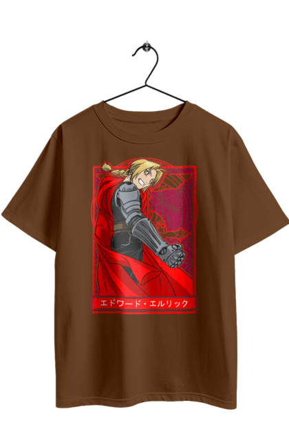 Oversized t-shirt with prints Fullmetal Alchemist Edward Elric. Adventures, anime, comedy, edward, edward elric, elric, fullmetal alchemist, manga, steampunk. 2070702