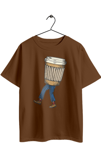 Футболка оверсайз з принтом "Людина Кава". Кава. 2070702