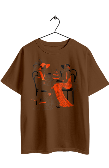 Футболка оверсайз з принтом "Дами В Червоному". Дами, посиденьки, чаювання. 2070702