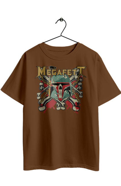 Oversized t-shirt with prints Megafett. Bob fett, boba fett, clone, head hunter, megadeth, megafett, star wars. 2070702