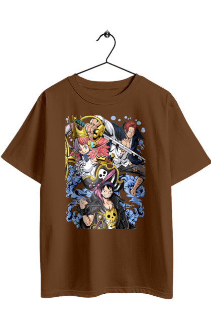 Футболка оверсайз з принтом "Ван Піс Луффі". Luffy, one piece, аніме, ван піс, великий куш, луффі, манга, монки де луффі, пірати. 2070702