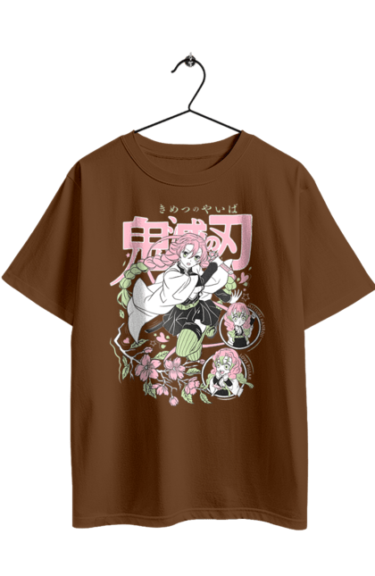 Футболка оверсайз с принтом Клинок Рассекающий Демонов Мицури. Anime, demon slayer, manga, mitsuri, mitsuri kanroji, аниме, истребитель демонов, манга, мицури, мицури канроджи. 2070702