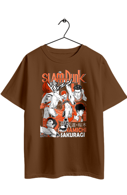 Oversized t-shirt with prints Slam Dunk Hanamichi Sakuragi. Anime, basketball, comedy, hanamichi sakuragi, manga, school, shonen, slam dunk, sports anime. 2070702