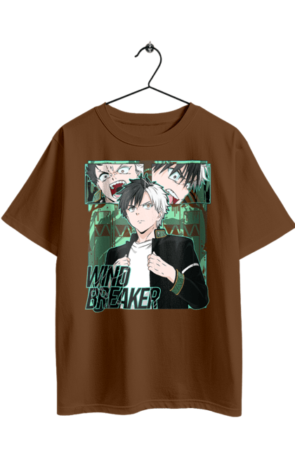 Футболка оверсайз з принтом "Вітролом Харука Сакура". Haruka sakura, wind breaker, аніме, вітролом, манга, сакура, хакура, харука сакура. 2070702