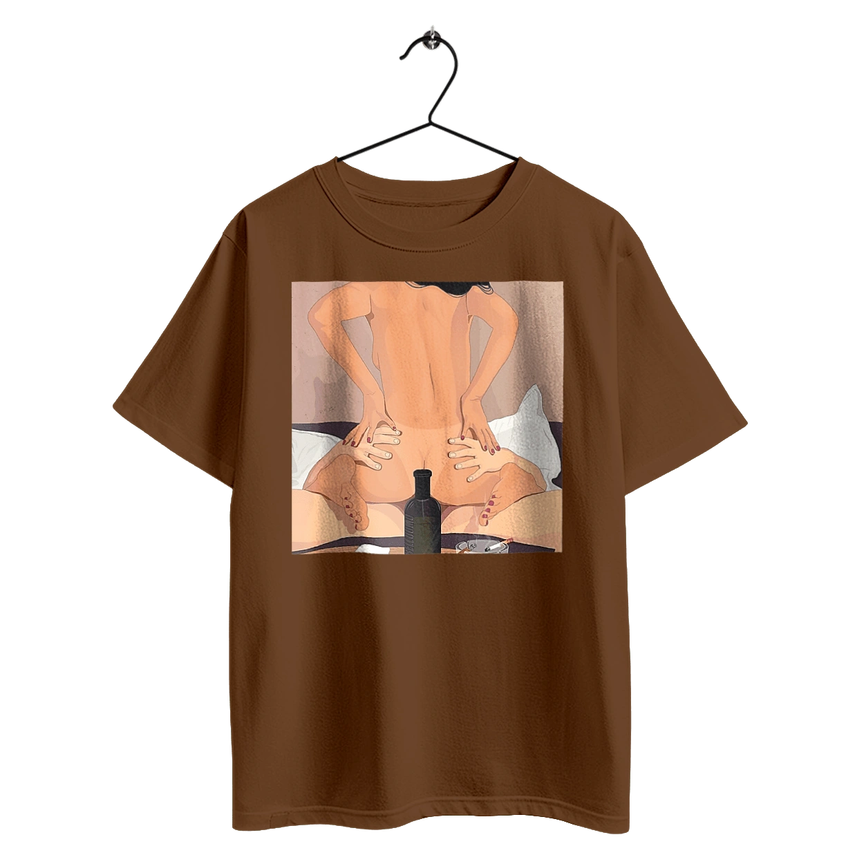 Naked Girl, Bottle And Cigarettes