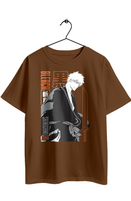 Футболка оверсайз з принтом "Бліч Куросакі Ічіґо". Anime, bleach, ichigo kurosaki, manga, аніме, бліч, ічіго, куросакі ічіґо, манга. 2070702