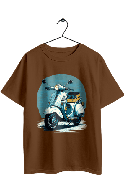 Футболка оверсайз с принтом Мопед. Лето, мопед, отдых, скорость, скутер. 2070702