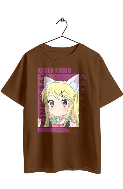 Футболка оверсайз з принтом "Золота мозаїка Карен Куджо". Anime, karen kujo, kiniro mosaic, kinmoza, manga, аніме, золота мозаїка, карен, карен куджо, манга. 2070702