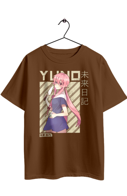 Футболка оверсайз з принтом "Щоденник майбутнього Юно Гасай". Anime, future diary, manga, survival game, yuno gasai, аніме, манга, щоденник майбутнього, юно гасай. 2070702
