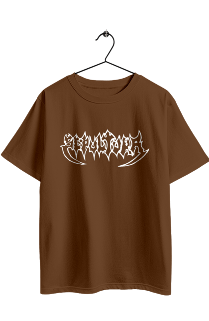 Футболка оверсайз с принтом Sepultura2. Sepultura, грув-метал, группа, дэт-метал, метал, музыка, ню-метал, рок, трэш-метал. 2070702