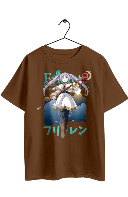 Футболка оверсайз з принтом "Фрірен, провожаюча в останній путь". Anime, fern, manga, аніме, героїня, ельф, маг, манга, ферн, фрірен. 2070702