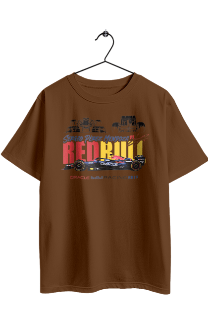 Футболка оверсайз з принтом "Red Bull Racing RB19". Red bull, авто, автомобіль, болід, гонка, ред булл, редбул, спорт, формула 1. 2070702