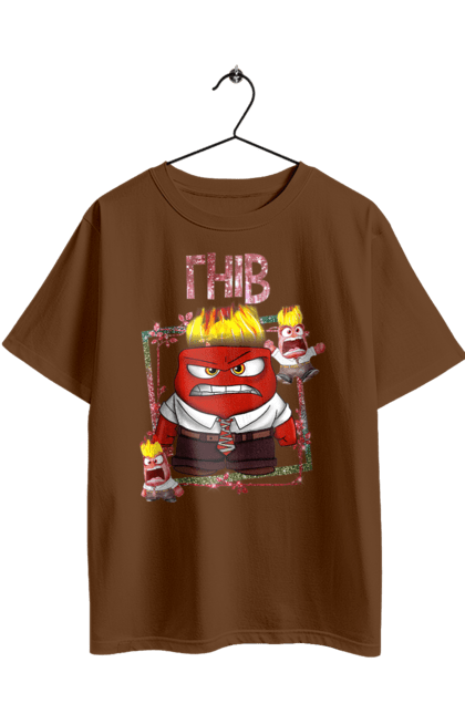 Футболка оверсайз с принтом Головоломка Гнев. Anger, inside out, pixar, головоломка, мультфильм, эмоции. 2070702