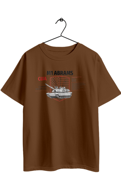 Футболка оверсайз з принтом "M1 Abrams". Abrams, m1 abrams, залужний, зброя, танк. 2070702