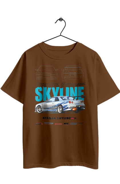 Футболка оверсайз з принтом "Nissan Skyline". Nissan, nissan skyline, skyline, авто, автомобіль, ніссан, скайлайн. 2070702