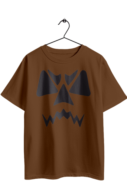 Футболка оверсайз з принтом "Гарбузове обличчя на Хелловін". 31 жовтня, halloween, гарбуз, гелловін, жовтень, капощі, ласощі, лякати, свято, хелловін. 2070702