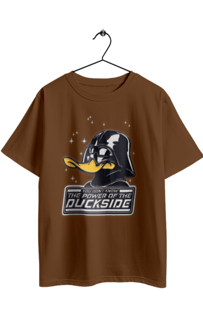 Oversized t-shirt with prints Duck Vader. Dark side, darth vader, duck, ducktales, star wars. 2070702