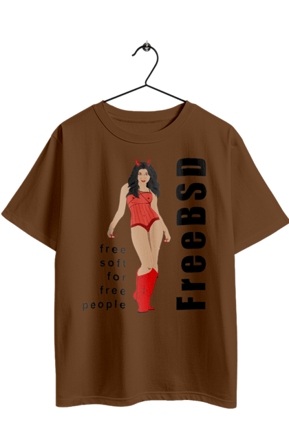 Футболка оверсайз з принтом "Freebsd Для Вільних". Bsd, freebsd, unix, адміністратор, айті, айтішник, безкоштовна, безкоштовно, бестія, вільна, демон, демонесса, дівчина, для дорослих, доступність, еротика, еротична, жінка, незалежність, операційна система, ос, програміст, програмне забезпечення, свобода, сисадмін, система, системний адміністратор, софт, текст, червоний, чорний. 2070702