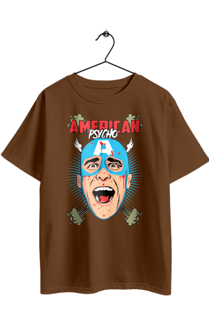 Oversized t-shirt with prints American Psycho. American psycho, book, captain america, movie. 2070702