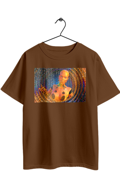 Футболка оверсайз з принтом "Штучний інтелект". Айті, айтішник, гик, жінка, знання, інженер, інтелект, кібер, кібернетика, кіборг, код, комп, комп`ютерник, кристал, машинне навчання, мікросхема, мозок, портрет, програміст, професіонал, професія, розробник, розум, хакер, чіп, штучний інтелект, штучний розум. 2070702