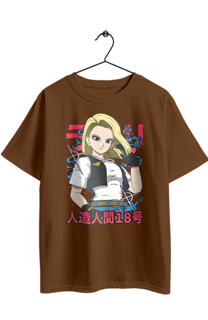 Футболка оверсайз с принтом Андроид 18. Android 18, dragon ball, андроид 18, аниме, жемчуг дракона, киборг, манга, сериал, убийца. 2070702