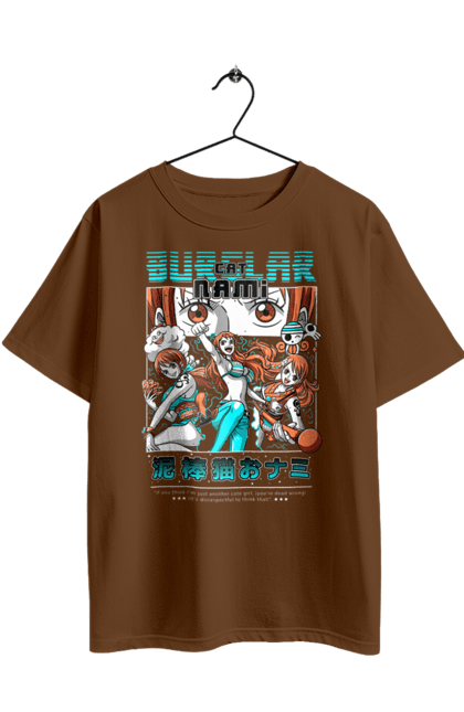 Футболка оверсайз з принтом "Ван Піс Намі". Cat burglar, nami, one piece, аніме, ван пис, ван піс, кішка-злодійка, манга, намі. 2070702