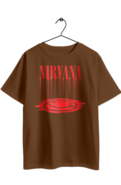 Oversized t-shirt with prints Nirvana. Alternative rock, grunge, hard rock, kurt cobain, nirvana, punk rock, rock band. 2070702