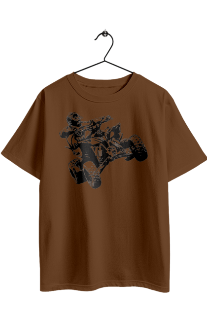 Oversized t-shirt with prints Man On Atv Black. Atv, extreme, race. 2070702