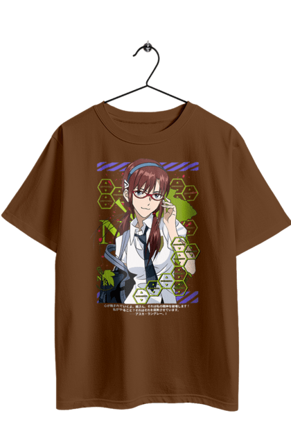 Футболка оверсайз з принтом "Євангеліон Марі". Evangelion, mari, mari makinami illustrious, neon genesis evangelion, аніме, єва-02, єва-05, євангеліон, марі, янгол. 2070702