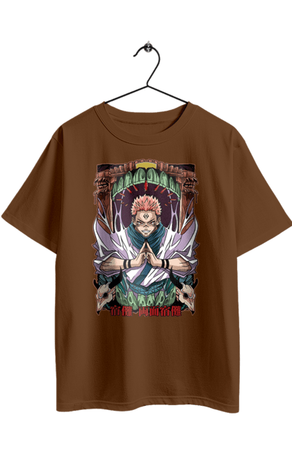 Футболка оверсайз з принтом "Магічна битва Сукуна". Anime, jujutsu kaisen, manga, sukuna, аніме, магічна битва, манга, містика, сукуна, темне фентезі. 2070702