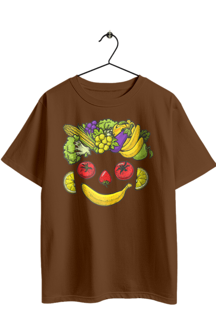 Oversized t-shirt with prints Hls Smile. Healthy, smile, vegetable. 2070702