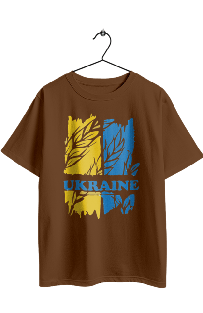Футболка оверсайз з принтом "Україна колоски пшениці". Колоски пшениці, символ україни, україна, україна колоски пшениці, українська символіка. 2070702