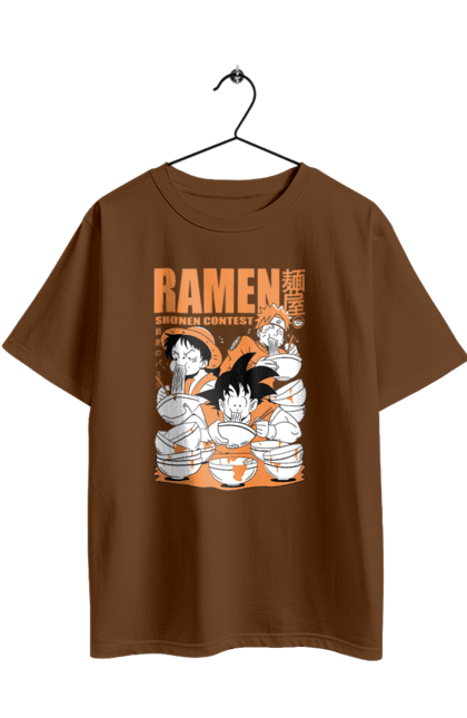 Футболка оверсайз з принтом "Рамен". Anime, manga, ramen, аніме, гоку, їжа, луффі, наруто, персонажі, рамен. 2070702