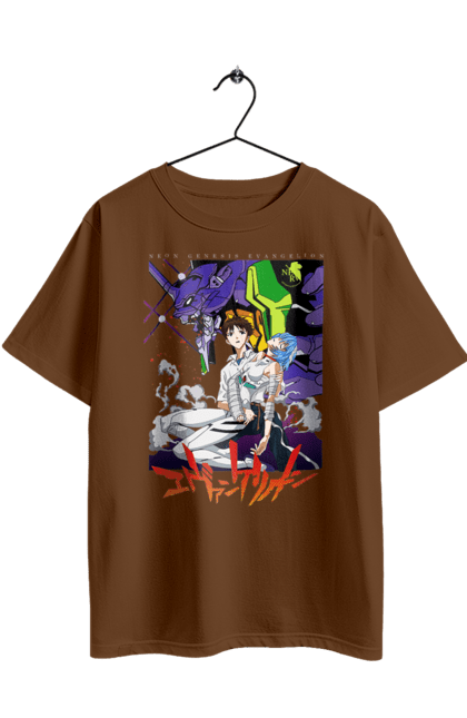 Футболка оверсайз з принтом "Євангеліон". Evangelion, аніме, аянамі, єва, єва 00, євангеліон, манга, рей, синдзі, сіндзі. 2070702