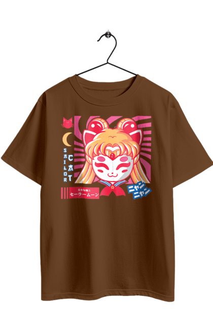 Футболка оверсайз з принтом "Сейлор Мун Кішка". Sailor moon, usagi tsukino, аніме, драма, кішка, кот, махо-сьодзьо, сейлор мун, серіал, усагі цукіно. 2070702