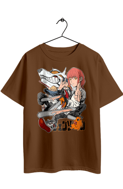 Футболка оверсайз з принтом "Людина Бензопила". Anime, chainsaw man, denji, manga, pochita, аніме, денджі, людина-бензопила, манга, почіта. 2070702