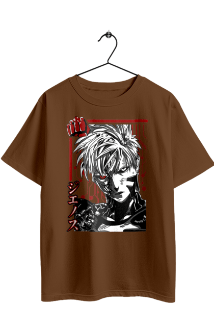 Футболка оверсайз з принтом "Ванпанчмен Генос". Genos, one punch man, аніме, ванпанчмен, генос, демон, кібер, кібер-демон, манга, супергерої. 2070702