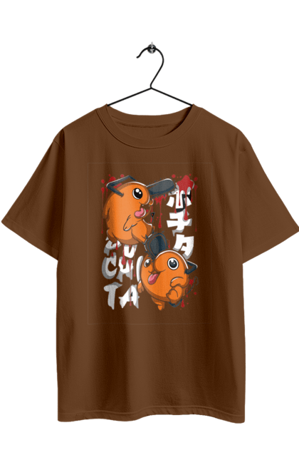 Футболка оверсайз з принтом "Людина Бензопила Почіта". Anime, chainsaw man, manga, pochita, аніме, демон, людина-бензопила, манга, почіта, шьонен. 2070702